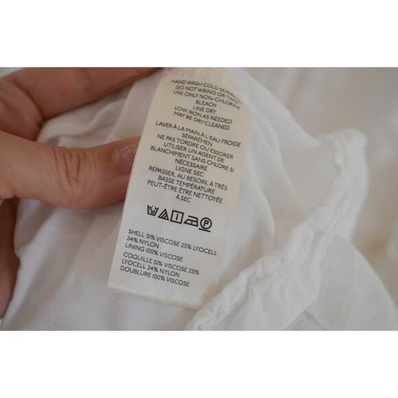 Anthropologie White V-Neck Dress Size Large - Picture 7 of 9